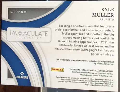 KYLE MULLER 2022 Panini Immaculate DUAL AUTO Jersey LAUNDRY TAG LOGO PATCH /6 As