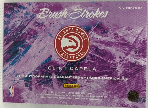 CLINT CAPELA 2021-22 Panini Court Kings Brush Strokes AUTO RUBY SP #47/49 Hawks