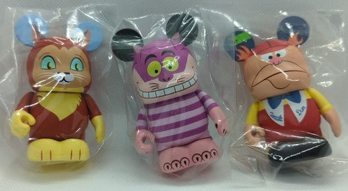 ð Disney 3 Vinylmation Alice In Wonderland Series SET Dinah Chaser Cheshire Cat