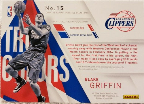 BLAKE GRIFFIN 2014-15 Panini Prestige True Colors Jersey #/199 Clippers Pistons