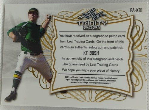 KY BUSH 2021 Leaf Trinity RC DUAL AUTO Jersey BUTTON PATCH Black SP #6/10 Angels