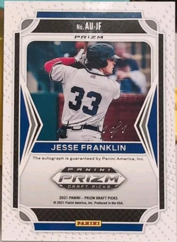 JESSE FRANKLIN V 2021 Panini Prizm Draft Picks RC AUTO Gold Vinyl SP #1/1 Braves