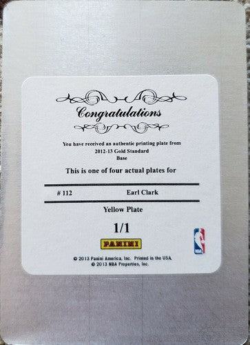 EARL CLARK 2012-13 Panini Gold Standard PRINTING PLATE SP #1/1 of Lakers Suns