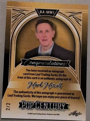 MARK METCALF 2024 Leaf Pop Century AUTO INSCRIPTION SP 2/2 Animal House Seinfeld