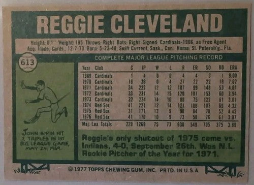 REGGIE CLEVELAND 2016 Topps 65th Anniversary 1977 Buyback BLUE Stamped Red Sox