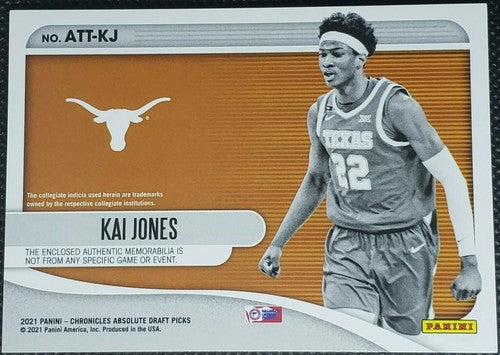 KAI JONES 2021-22 Panini Chronicles Absolute TRIPLE RC Jersey RED #/199 Hornets