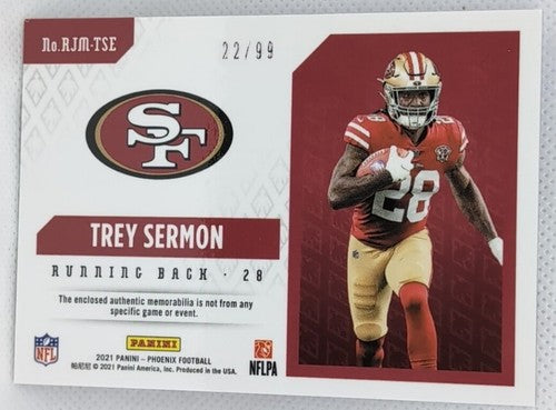 TREY SERMON 2021 Panini Phoenix RC JUMBO JERSEY PURPLE SP /99 49ers Niners Colts