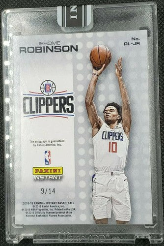 JEROME ROBINSON 2018-19 Panini Instant Roundball Lottery AUTO BALL PATCH SP #/14