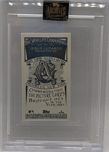 JESUS LUZARDO 2022 Topps Archives 2021 Allen & Ginter Mini AUTO #1/1 Marlins A's