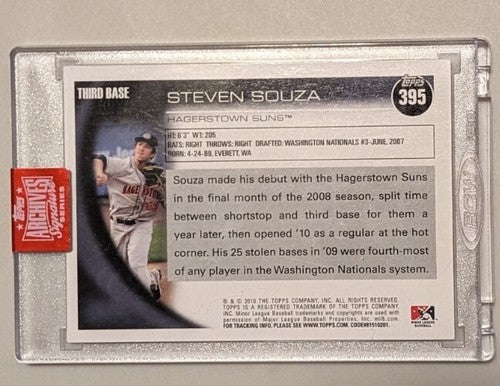 STEVEN SOUZA 2019 Topps Archives 2010 Pro Debut AUTO SP #1/1 Nationals Suns of