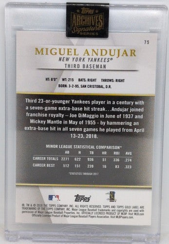 MIGUEL ANDUJAR 2021 Topps Archives Signature Series 2018 Gold Label RC AUTO #1/1