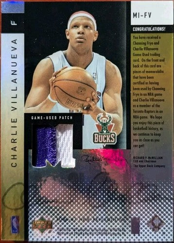 Channing FRYE Charlie VILLANUEVA 2006-07 NBA Reflections DUAL JERSEY PATCH #/50