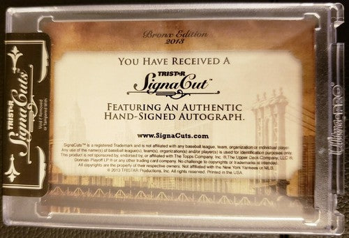 KEN SINGLETON 2013 TriStar Signa Cuts Bronx AUTO /10 Yankees Commentator Orioles
