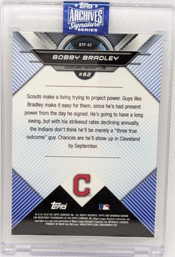 BOBBY BRADLEY 2020 Topps Archives 2018 Bowman Chrome RC AUTO SP 1/1 Guardians of