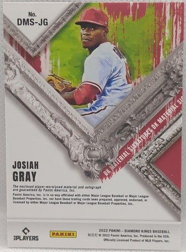 JOSIAH GRAY 2022 Panini Diamond Kings AUTO DUAL Worn Used JERSEY Relic Nationals