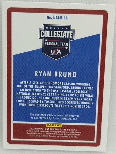 RYAN BRUNO 2023 Panini USA Stars & Stripes Game Used Jersey LOGO PATCH Gold #/10