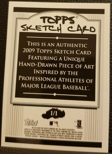 RYAN BRAUN 2009 Topps MLB Rare Authentic Sketch Art SP #1/1 Milwaukee Brewers