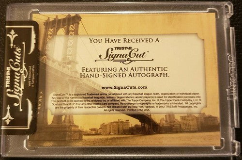 RUDY MAY 2012 Tristar SignaCuts Bronx Edition Cut AUTO #3/5 1982 Donruss Yankees
