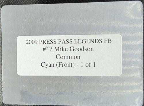 MIKE GOODSON 2009 Press Pass Legends RC PRINTING PLATE SP #1/1 Panthers One of