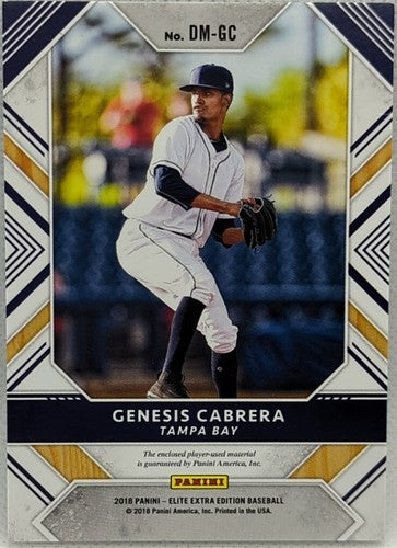 GENESIS CABRERA 2018 Panini Elite Extra DUAL Jersey LAUNDRY TAG LOGO PATCH #5/5