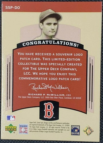 BOBBY DOERR 2004 UD Sweet Spot Classic Souvenir ALL-STAR LOGO PATCH /230 Red Sox