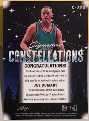 JOE DUMARS 2024 Leaf Metal Signature Series Constellations AUTO SP #1/1 Pistons