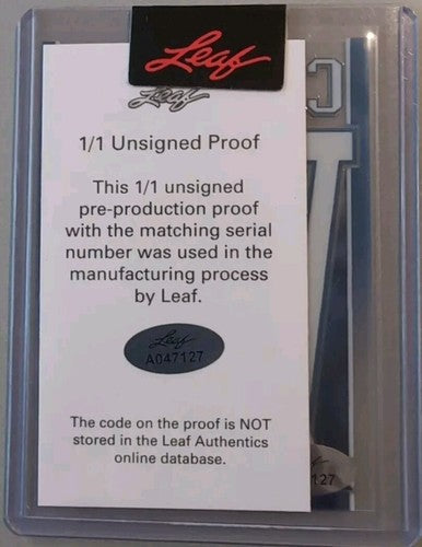BIJAN ROBINSON 2022 Leaf Pro Set Pre-Production PROOF CLEAR BLUE SP #1/1 Falcons