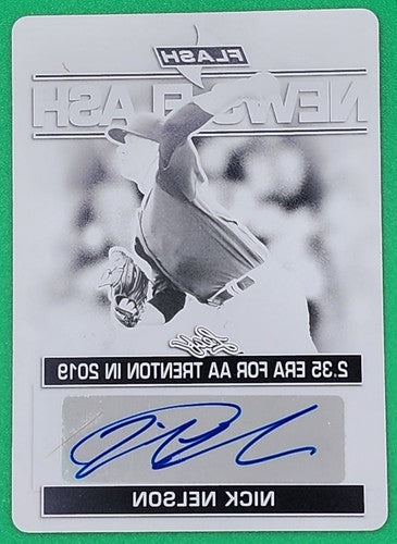 NICK NELSON 2019 Leaf News Flash RC AUTO PRINTING PLATE SP #1/1 Yankees Phillies