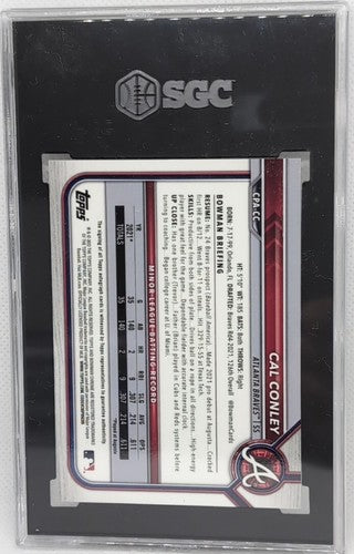 CAL CONLEY 2022 Bowman Chrome Prospect AUTO SGC Graded 10/10 GEM MINT GM Braves