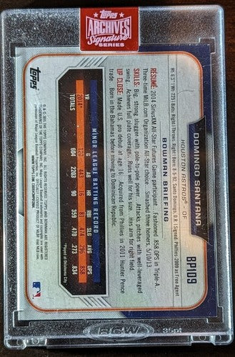 DOMINGO SANTANA 2019 Topps Archives 2015 Bowman Refractor AUTO SP #1/1 Astros of