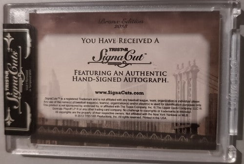 TED GRAY 2013 TriStar SignaCuts Bronx Edition Buyback CUT AUTO #1/5 Yankees WWII