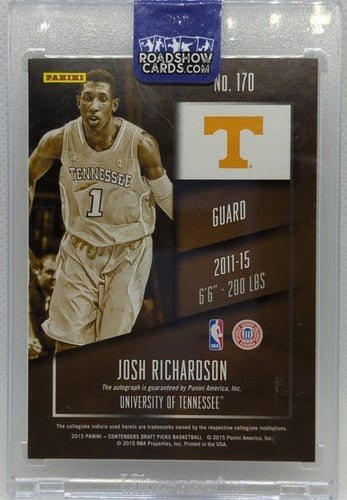 JOSH RICHARDSON 2015-16 Panini Contenders Silver Foil RC AUTO SP #05/15 Pelicans