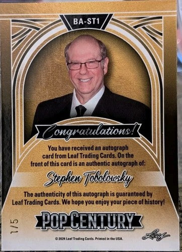 STEPHEN TOBOLOWSKY 2024 Leaf Pop Century AUTO ORANGE RED #1/5 Groundhog Day Glee
