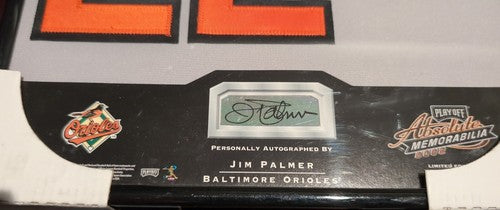 JIM PALMER 2002 Absolute Memorabilia Signing Bonus AUTO JERSEY NUMBER FLAG PATCH