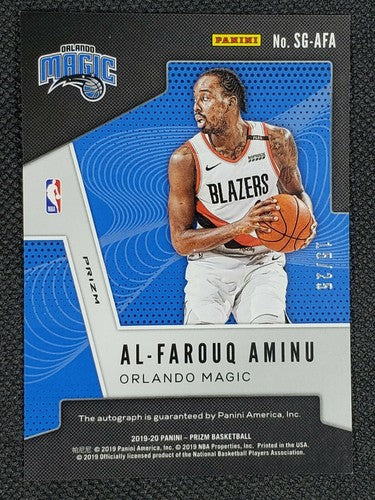 AL-FAROUQ AMINU 2019-20 Panini Prizm GREEN SHIMMER AUTO SP #15/25 Blazers Magic