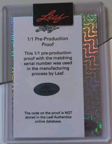 JIM KELLY 2023 Leaf Exotic Pre-Production PROOF PEACOCK MOJO PRIZM SP #1/1 Bills