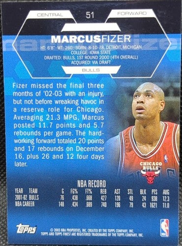 MARCUS FIZER 2002-03 Topps Finest National Sports Convention SP 1/1 Bulls One of