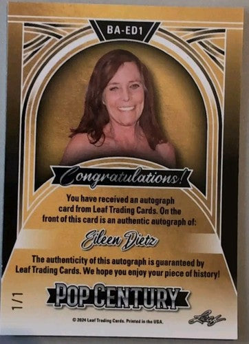 EILEEN DIETZ 2024 Leaf Pop Century AUTO LIGHT BLUE CRACKED ICE SP #1/1 Exorcist