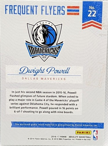 DWIGHT POWELL 2016-17 Panini Absolute Jersey PATCH GOLD SP #08/10 Mavericks Mavs