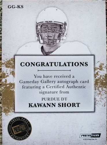 KAWANN SHORT 2013 Press Pass Red Ink AUTO Autograph #/50 "KK" Nickname Panthers