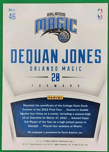 DeQUAN JONES 2012-13 Panini Innovation Innovative Ink RC GOLD INK AUTO /25 Magic