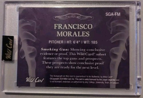 FRANCISCO MORALES 2024 Wild Card Matte Smoking Guns RC AUTO PURPLE #1/1 Phillies
