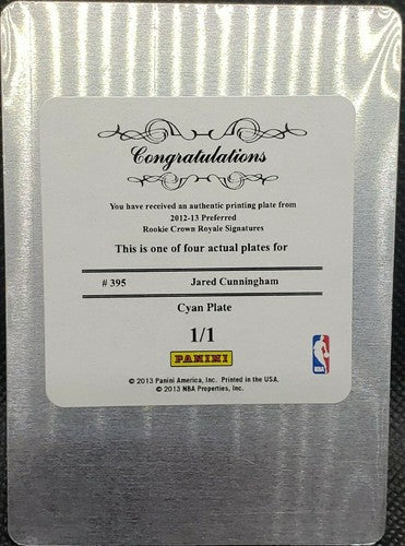 JARED CUNNINGHAM 2012-13 Panini Preferred Crown Royale PRINTING PLATE 1/1 One of