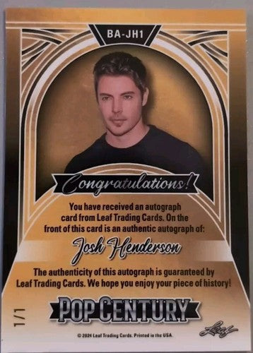 JOSH HENDERSON 2024 Leaf Pop Century AUTO LIGHT BLUE MOJO SP 1/1 Dallas Popstars