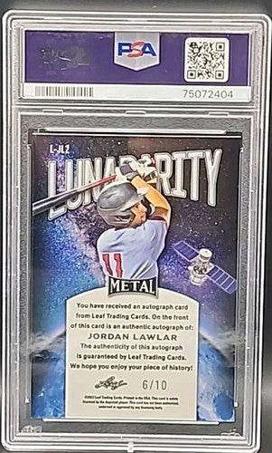 JORDAN LAWLAR 2022 Leaf Metal Lunararity RC AUTO #6/10 Diamondbacks PSA Graded 9