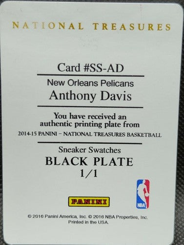 ANTHONY DAVIS 2014-15 National Treasures Sneaker Swatches PRINTING PLATE SP #1/1
