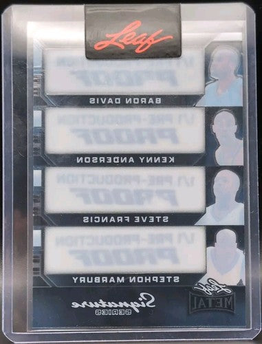 Baron DAVIS Stephon MARBURY Steve FRANCIS ANDERSON 2024 Leaf Signature PROOF 1/1