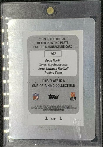 DOUG MARTIN 2015 Topps Bowman PRINTING PLATE #1/1 Tampa Bay Buccaneers Raiders