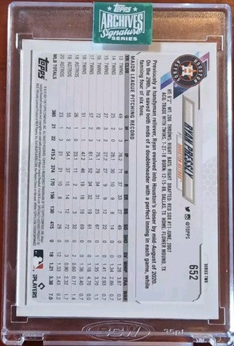 RYAN PRESSLY 2024 Topps Archives Signature 2021 Gold Stars AUTO SP 1/1 Astros of