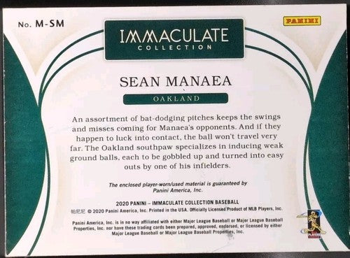SEAN MANAEA 2020 Panini Immaculate Jersey LAUNDRY TAG MLB LOGO PATCH #/5 Mets As